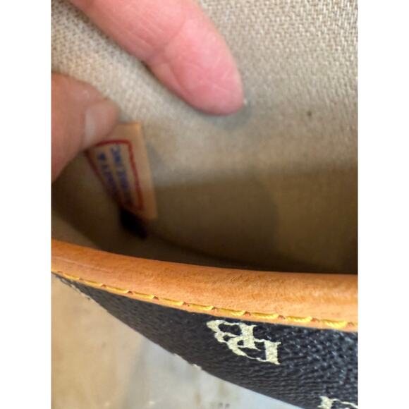 Vintage Dooney & Bourke Canvas Leather Trim Logo Flap Wristlet - Picture 9 of 10